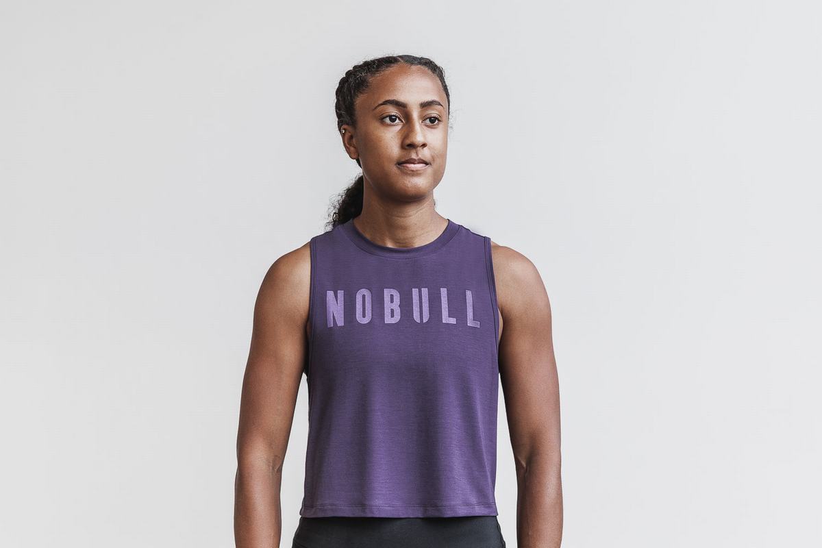 Nobull Muscle Women's Tank Tops Dark Purple | Australia (KZ1730)